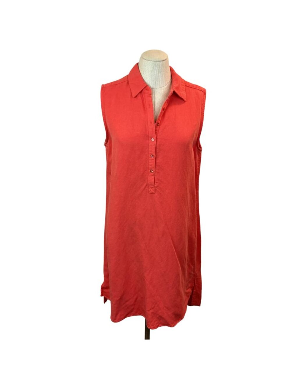 Workshop Republic Clothing Sleeveless Collared Linen Blend Tunic Dress Womens La - Picture 2 of 10